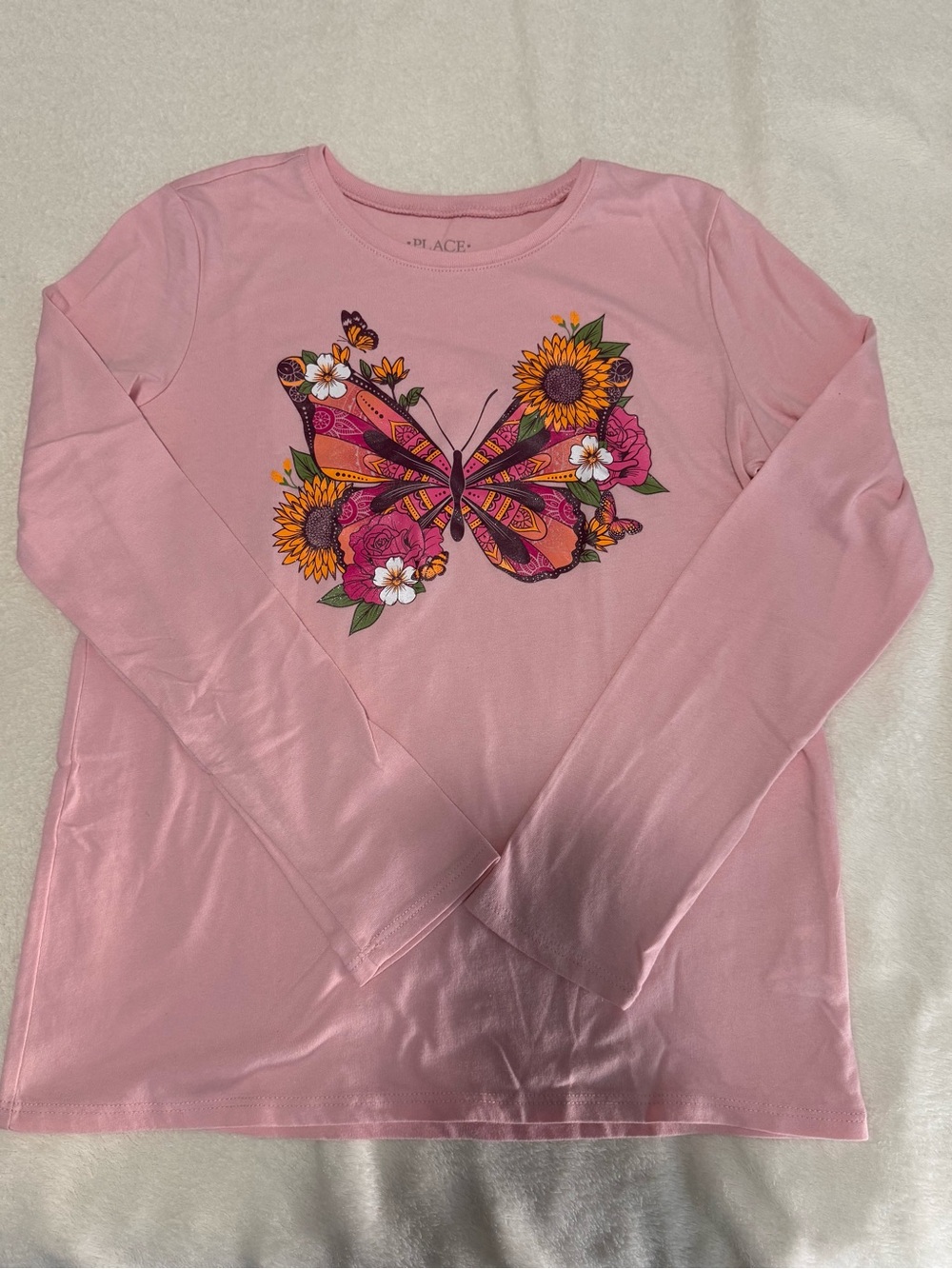 The Children's Place Pink Long-Sleeve Butterfly & Floral Tee